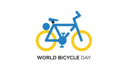Fototapeta premium World Bicycle Day Logo Design 1.