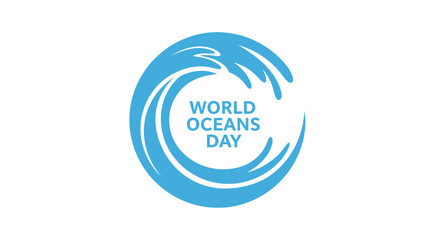 Naklejka premium World Oceans Day Logo Design 1.