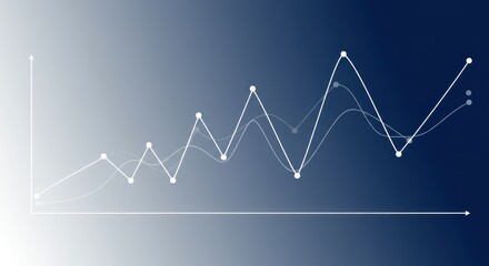 Fototapeta premium Business graph shows increasing trends with multiple data lines and points