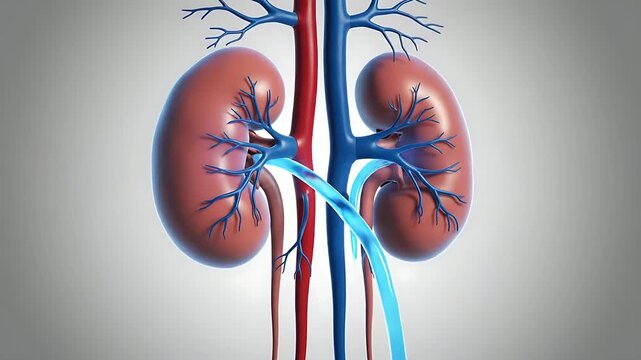 Human Kidney Anatomy Medical Illustration.
