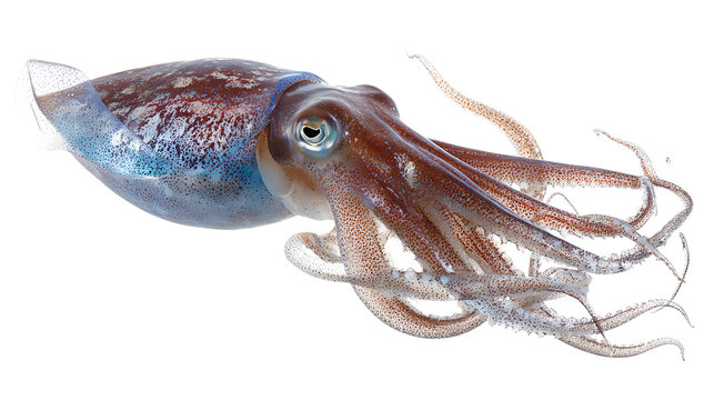 brown octopus isolated on white background