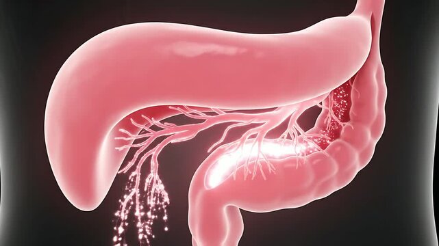 Human stomach and digestive system anatomy.