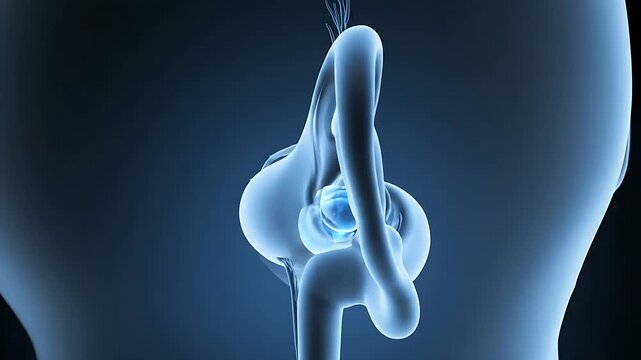 Human Ear Anatomy Medical Illustration.