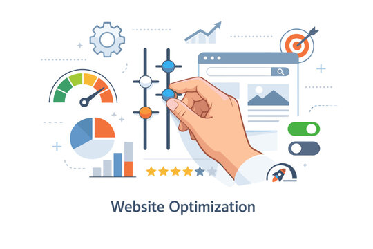 A B Testing and Optimization Concept with Data Analytics, UX Design and Performance Metrics