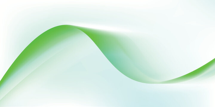 Graceful green-blue wave on white fresh, fluid, and perfect for clean modern design aesthetics.