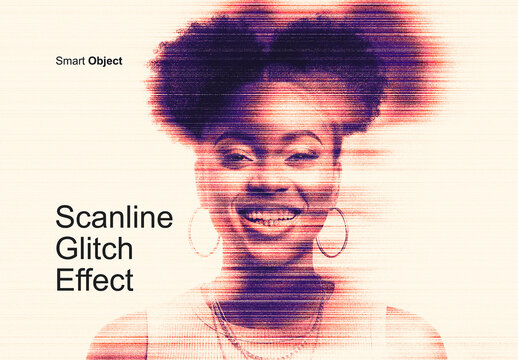 Scanline Glitch Photo Effect