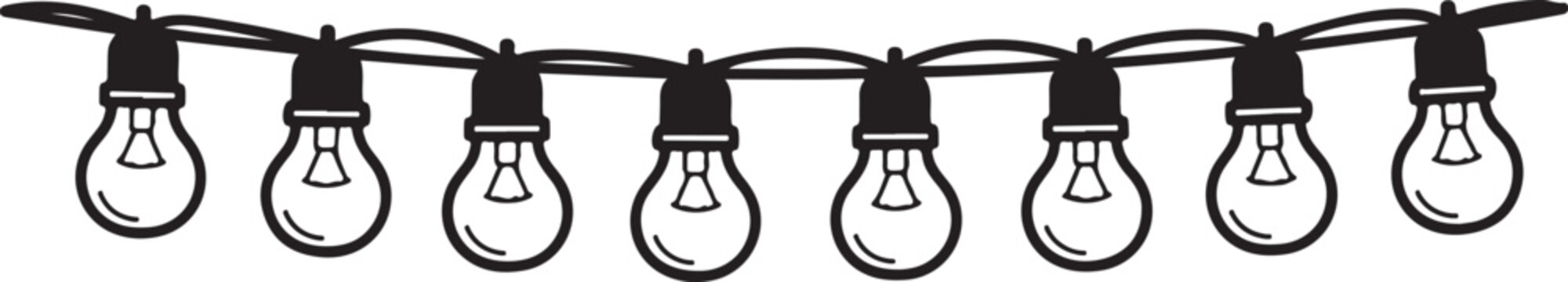 A string of eight decorative hanging lanterns with intricate patterns Vector