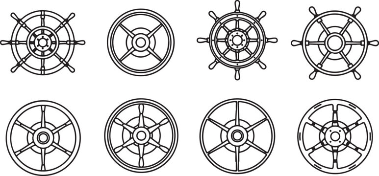 Abstract line drawings of geometric knots and interwoven shapes Vector