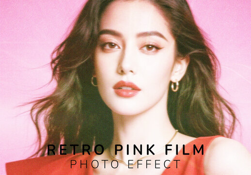 Retro Pink Film Photo Effect