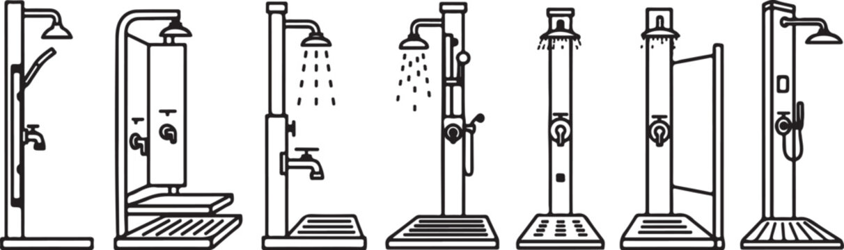 Illustrations of various types of mechanical presses and forging equipment Vector
