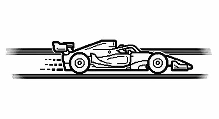 Obraz premium Stylized racing car with motion streaks