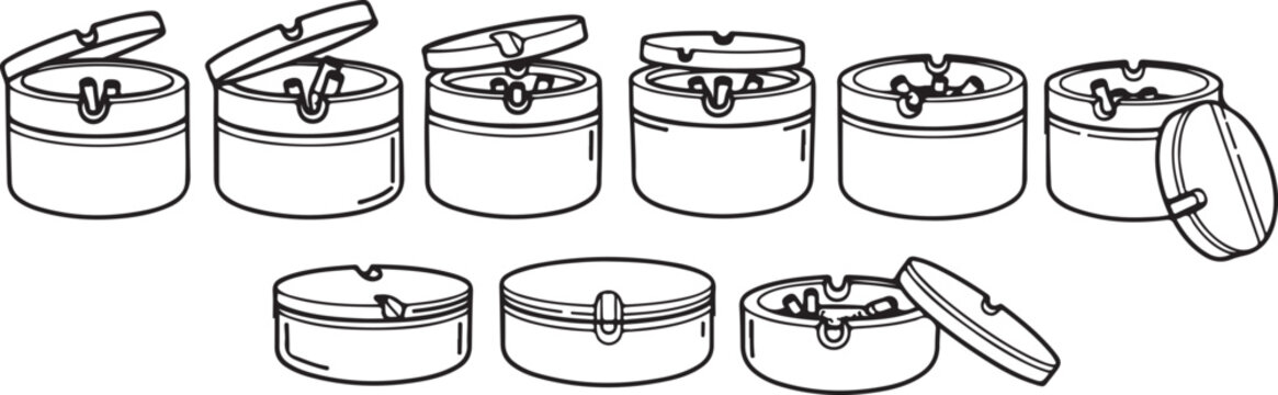 Illustration of various lid designs for jars and containers Vector
