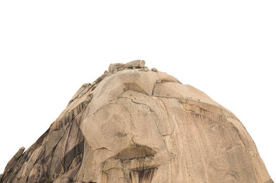 Cliff stone located part of the mountain rock isolated on transparent background..