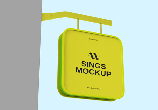 Wall Sign Mockup