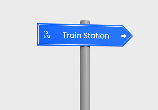Directional Street Sign Mockup