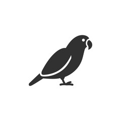 Fototapeta premium Parrot bird icon. Exotic tropical bird and pet animal concept. Monochrome black and white symbol