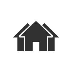 Fototapeta premium Houses icon. Residential neighborhood and property concept. Monochrome black and white symbol
