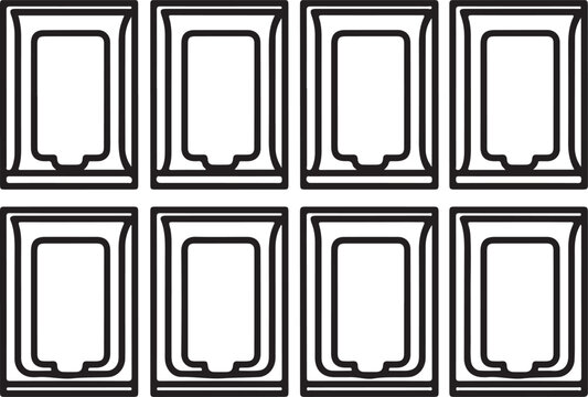 Minimalist 3x2 grid of empty picture frames on a plain background Vector