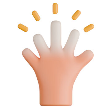 3D Raynaud Syndrome Hand with Pale Fingers Illustration.