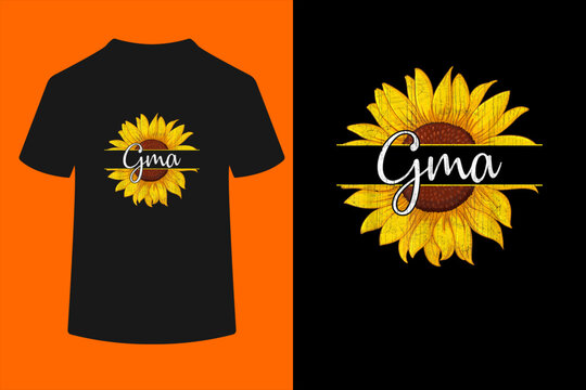 Summer Vintage Yellow Sunflower Graphic Sunflower Gma T-Shirt for Men Women
