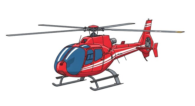 Red Helicopter Aircraft Rotor Blade.