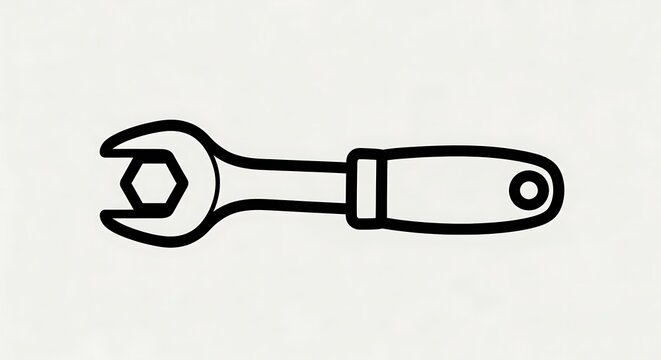 Adjustable Wrench Tool Icon.