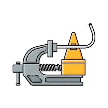 Industrial metal bench vise tool.