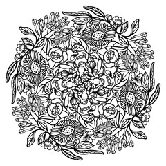 Fototapeta premium wild blossom mandala