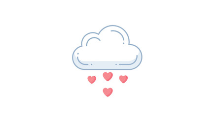 Obraz premium Hearts falling from cloud.
