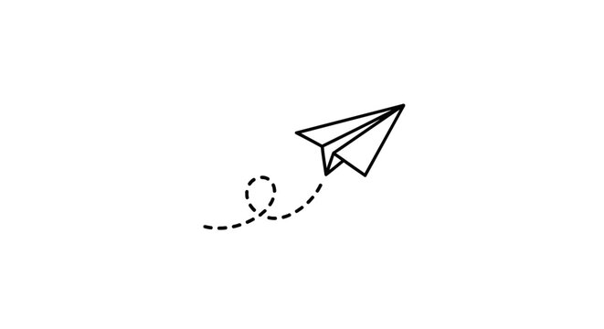 Paper Airplane in Flight.