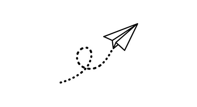 Paper airplane in flight.
