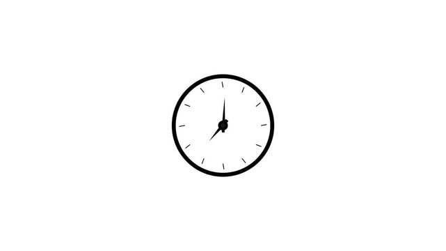 Animated black clock icon featuring rotating arrows in a 12-hour cycle, stopwatch Animation.