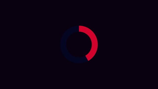 Loading circle animation, Animation spinning load icon with alpha layer transparent background, waiting for download.
