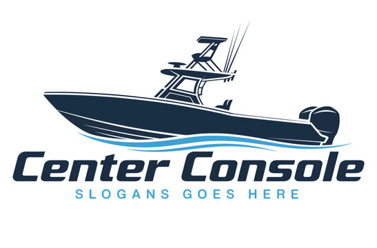 Professional center console boat logo design