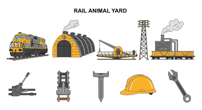 Railway animal yard industrial train equipment.