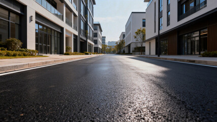 Obraz premium Modern Urban Street with Contemporary Buildings