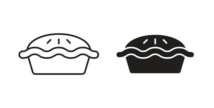 Pie icon in line design. Editable stroke icon.