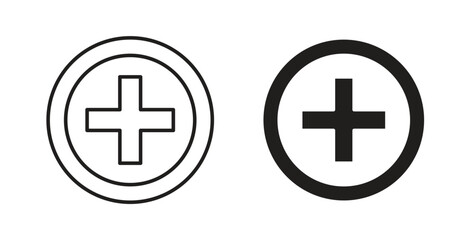 Fototapeta premium Plus icon in line design. Editable stroke icon.