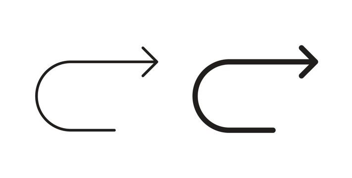 Redo icon in line design. Editable stroke icon.