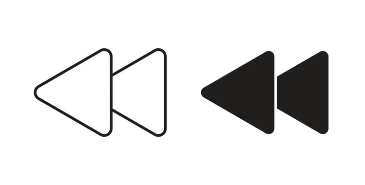 Rewind icon in line design. Editable stroke icon.