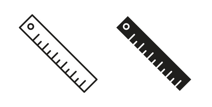 Ruler icon in line design. Editable stroke icon.