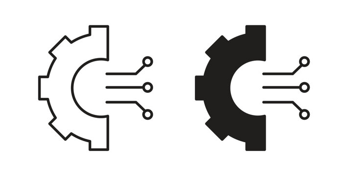 Transform icon in line design. Editable stroke icon.