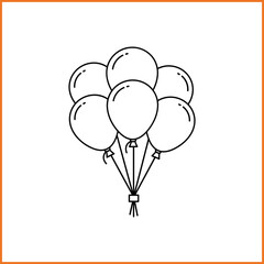 Bunch of Balloons Line Art © Nayemdx