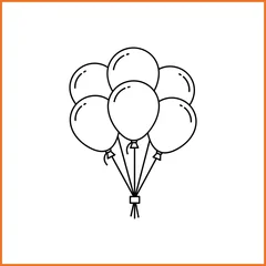 Fototapeten Ballon Bunch of Balloons Line Art  © Nayemdx