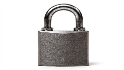 Fototapeta premium Metallic padlock isolated on white background for security concepts