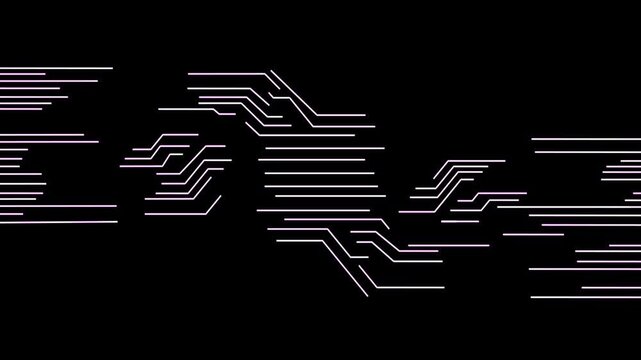 White Circuit Lines on Black Background Futuristic Technology Design