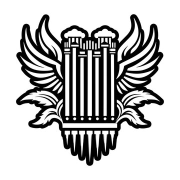 A glyph style icon of organ pipes tattoo