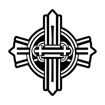 A glyph style icon of papal cross symbol