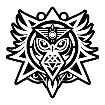 A glyph style icon of guardian sigil tattoo