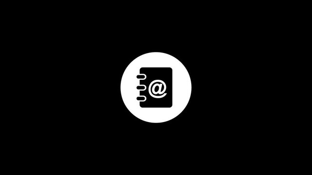white motion graphic icon animation mail book